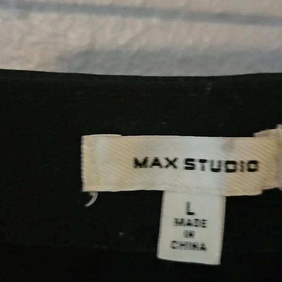 Classic Black Patterned Women's Dress Pants - Picture 3 of 3